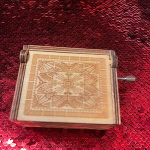 The Legend of Zelda Wooden Musical Box with Intricate Carved Lid - Natural Wood